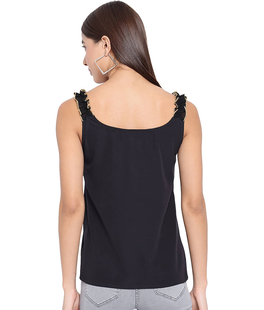OTIRA Women's Crepe Regular Top ( Black ) view 2
