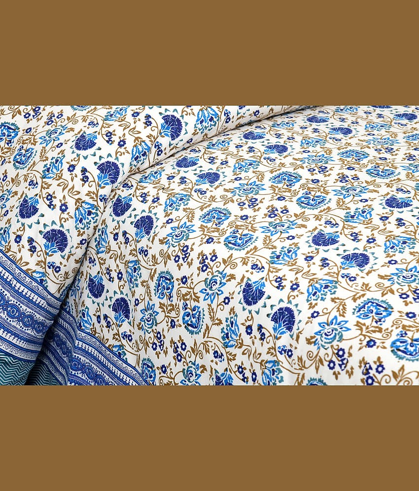 CLOTHORO Cotton 1 Double King Bedsheet with 2 Pillow Covers ( Multicolor ) view 2