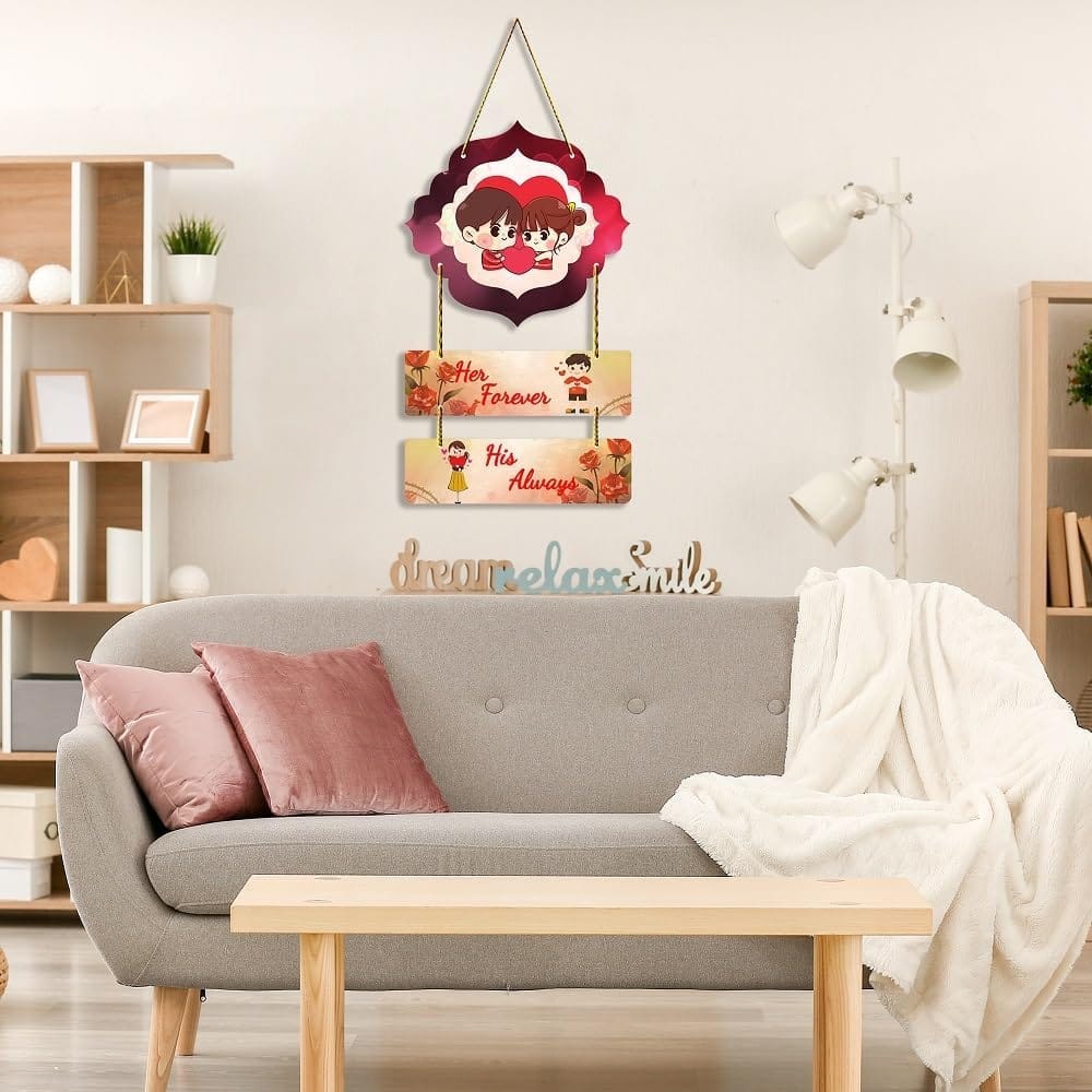 Charmor Her Forever His Always Decorative Wall Hanging Decoration for Living Room | Bedroom | Home Decor | Gifts | Hall | Wall Decoration (WH4309) view 2