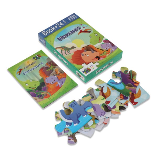 Advit Toys Dinosaurs Jigsaw Puzzle - 24 Piece + 16 Pages Educational Book view 2