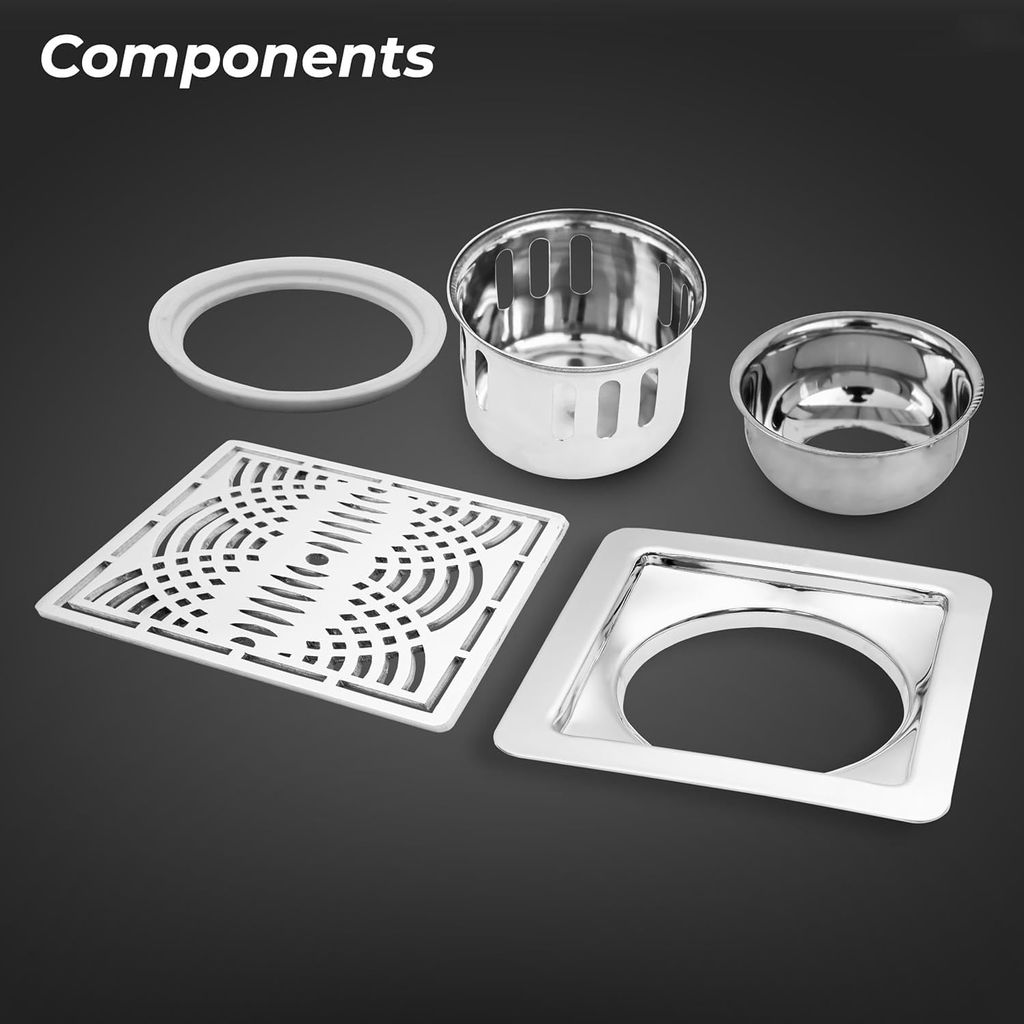 Majestic Floor Drain (5 x 5 Inches) 304 Stainlees Steel view 2