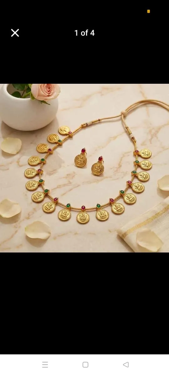 Laxmi coins necklace