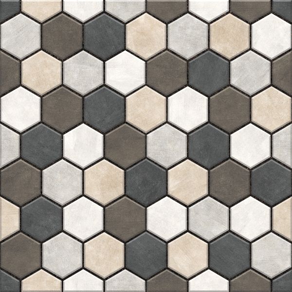 Orientbell Floor Tiles OPV Hexo Grey 10 Pcs view 2