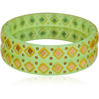 LUV FASHION Yellow plastic Designer Bangles view 2