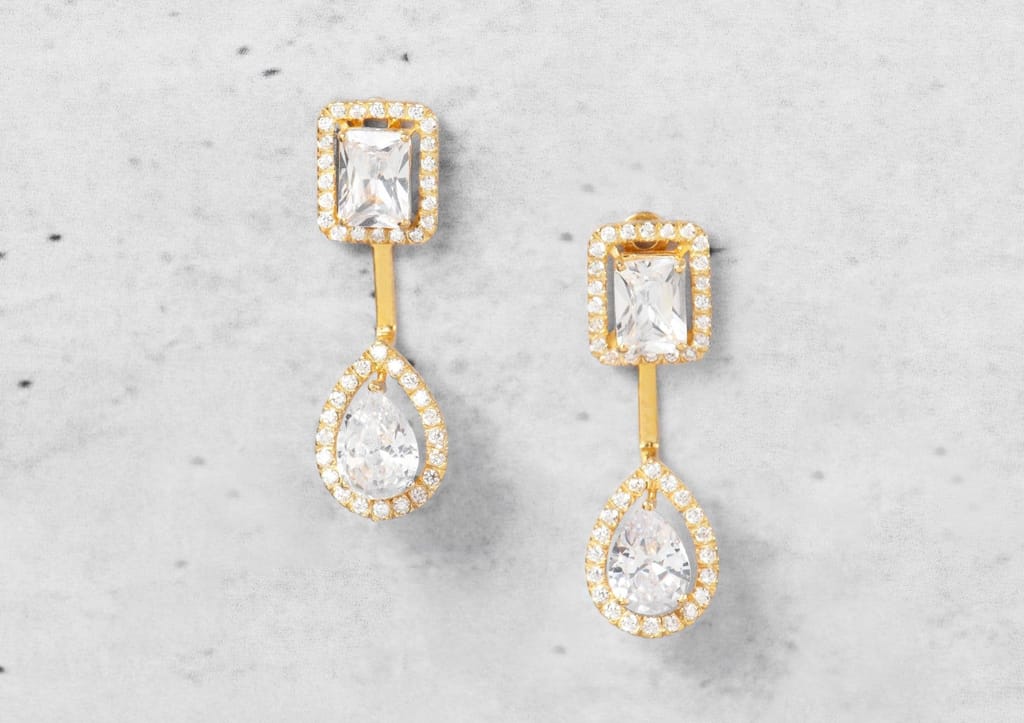 Twin Amore Solitaire Earrings view 2