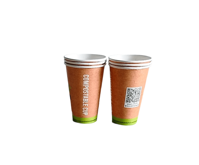 100% Compostable Paper Coffee Cup and Biodegradable - 25 Pack view 2