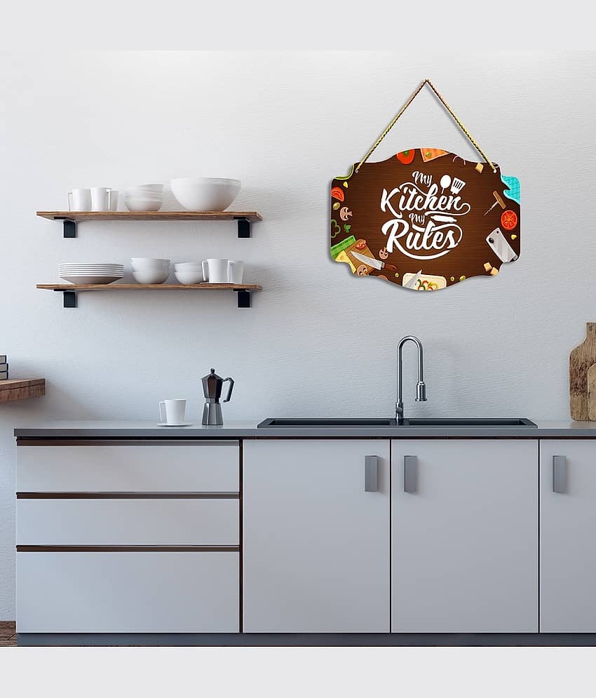 Positive Vibe Lifestyle Wood Kitchen decor wall hanging Wall Sculpture Brown - Pack of 1 view 2