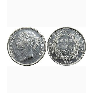 One Rupees 1840 Eic - Victoria Queen Rare Silver Plated - Collectible