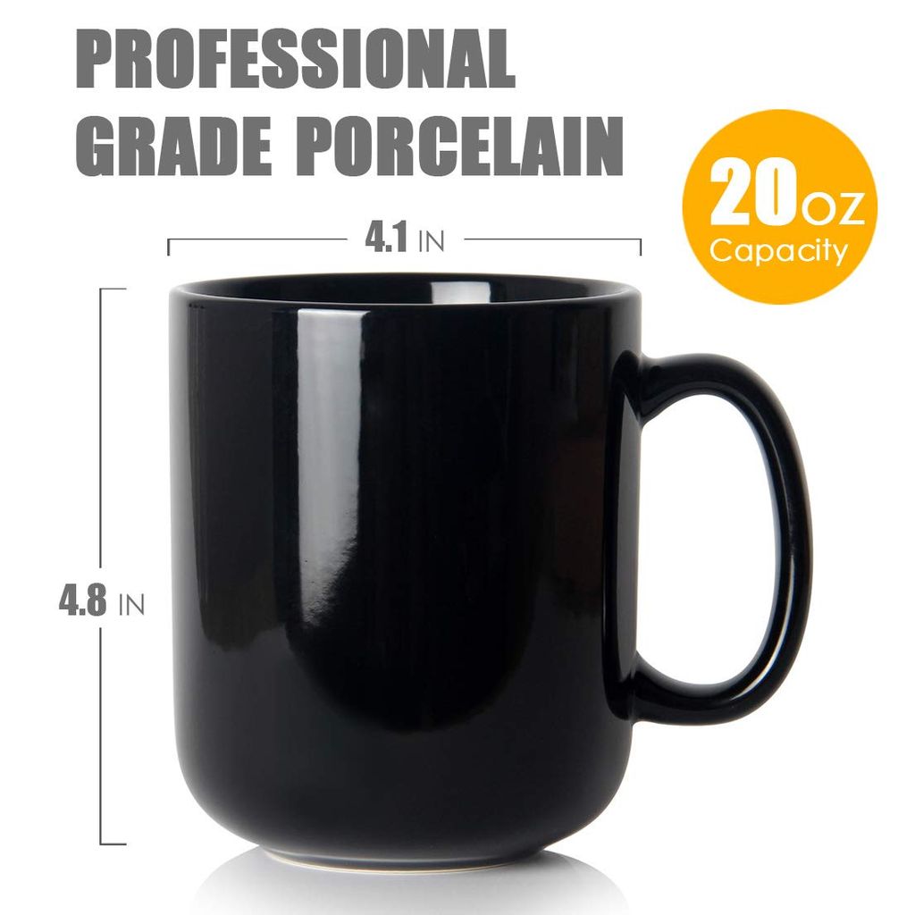 Black Ceramic Mug with Handle view 2