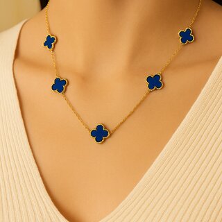 KIMTI Clover Necklce (Blue) view 2