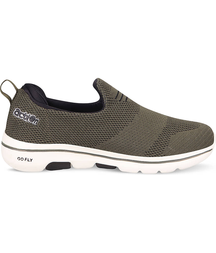 Action - Olive Men's Sports Running Shoes view 2