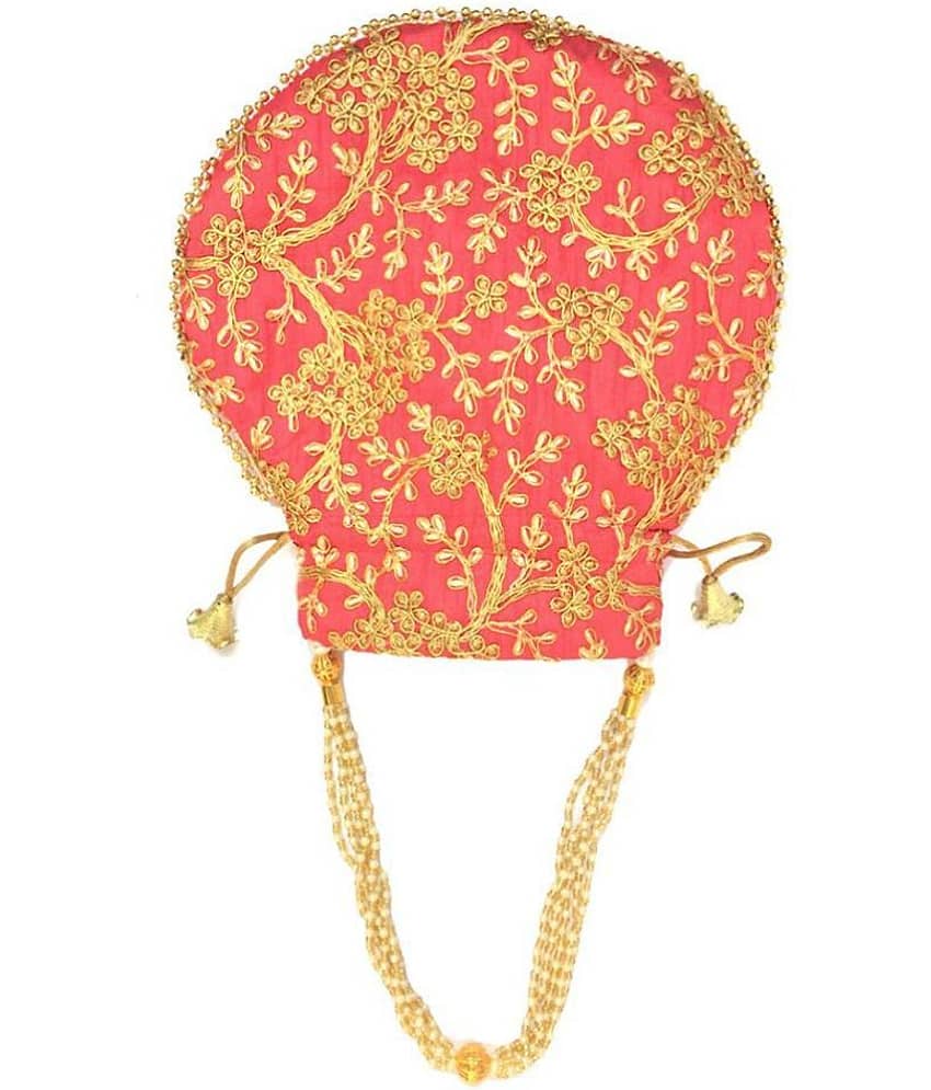 Bulbul Pink Silk Potli view 2
