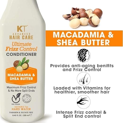 Ultimate Frizz Control Conditioner | Infused with Macadamia & Shea Butter | Controls Frizz & Repairs Split Ends | Sulfate-Free, Paraben-Free | 250ml view 2