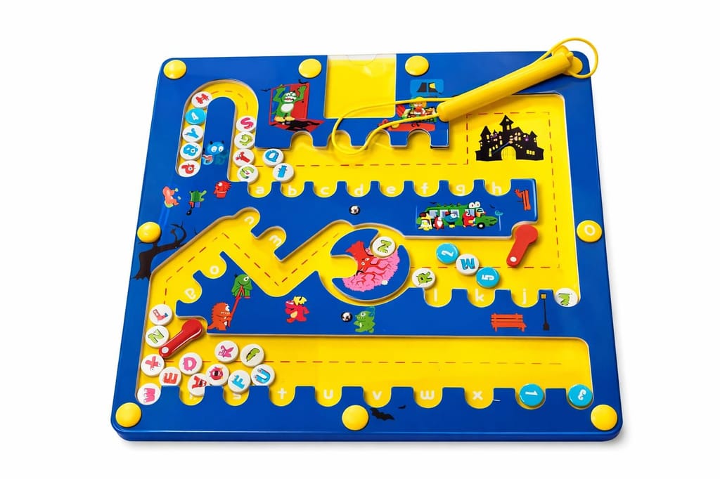 2-in-1 Magnetic Alphabet Maze & Counting Board Game for Kids view 2
