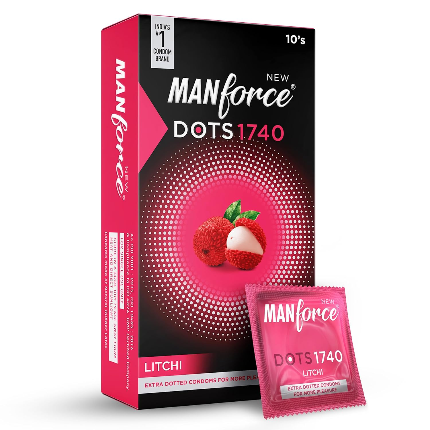 SUPER MANFORCE CONDOMS (LITCHI) 10'S view 2