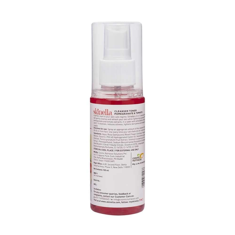 Skinella Pomegranate & Tomato Cleanser Toner 100ml - Best Vitamin C Toner - 2-in-1 Skinella Face Toner Enriched with Antioxidants, Reduces Oiliness, Makes Skin Supple view 2