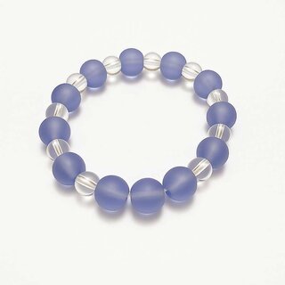 Techiefox Aesthetic Frosted Finish Purple Bead Bracelet Premium Plastic Beaded Hand Ornament with Translucent Spacers