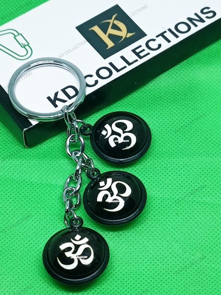 KD COLLECTIONS DoubleSided Tibetan Ladakh Om Mani Padme Hum Keychain & Om Keychain Combo – Multicolor – Pack of 2 Keychains view 2