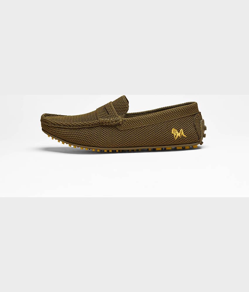 Neemans Knit Loafers Olive Men's Penny Shoes view 2