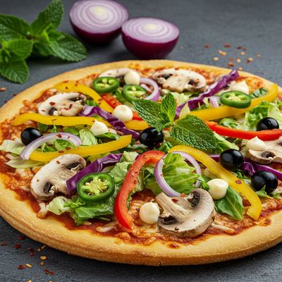 Mushroom Salad Pizza