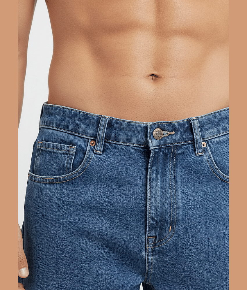 plounge Clean Look Men's Jeans - Blue ( Pack of 1 ) view 2