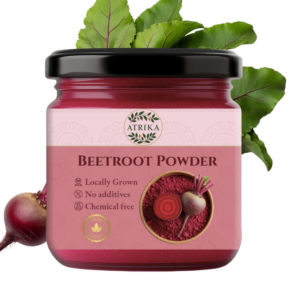 Atrika Beetroot Powder 200g | Pure Edible Beetroot Powder for Face, Skin & Natural Health | Beetroot Face Pack