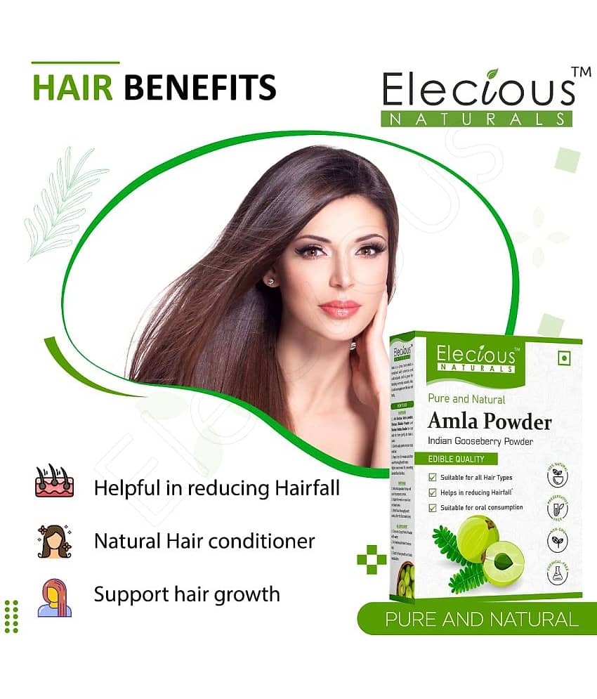 Elecious Amla Indian Gooseberry Powder For Hair Growth, 250g, Drinking & Eating (Unscented) view 2