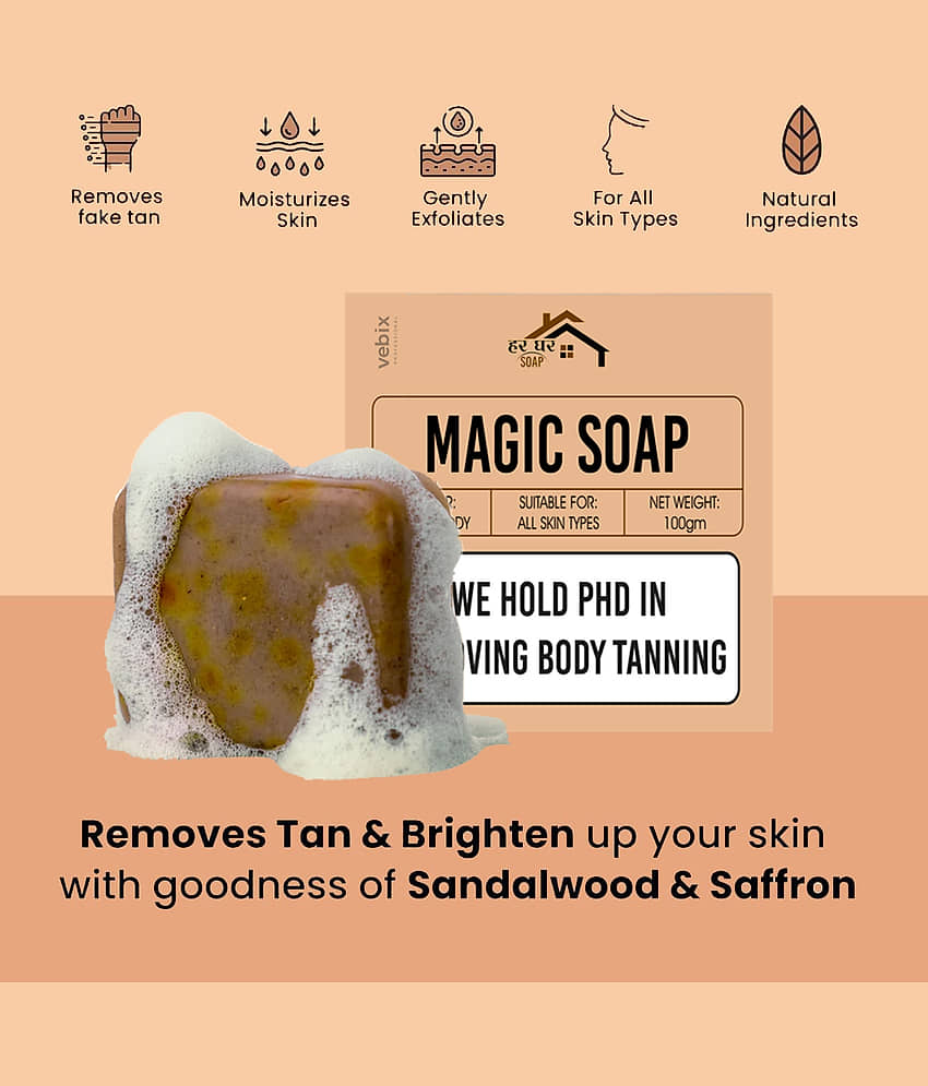 Vebix Professional Beauty Saffron-Sandalwood Soap & Kojic Soap Bathing Bar for All Skin Type ( Pack of 2 ) view 2