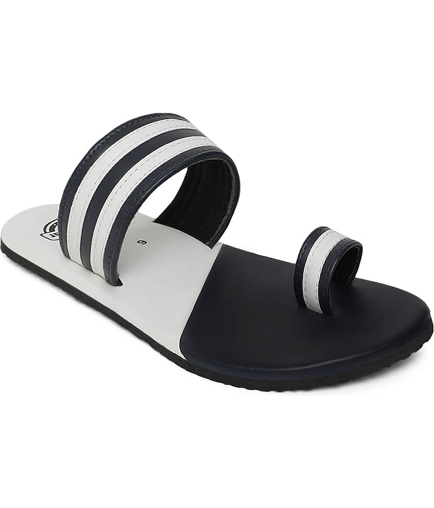 Cozy Wear Navy Blue Men's Leather Slipper view 2