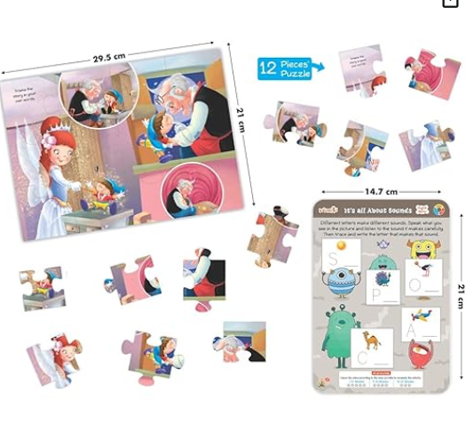 Braintastic Educational Game: English Master (6-99 Years) / Write & Wipe Reusable Activity Sheets/Kids Toy/Free Puzzle view 2