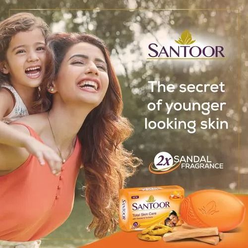 Santoor Sandal & Turmeric Soap, 75 gm Each - Pack of 4 view 2