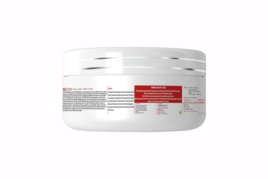 ktein natural 100% plant derived curl conditioning hair mask 200gm view 2
