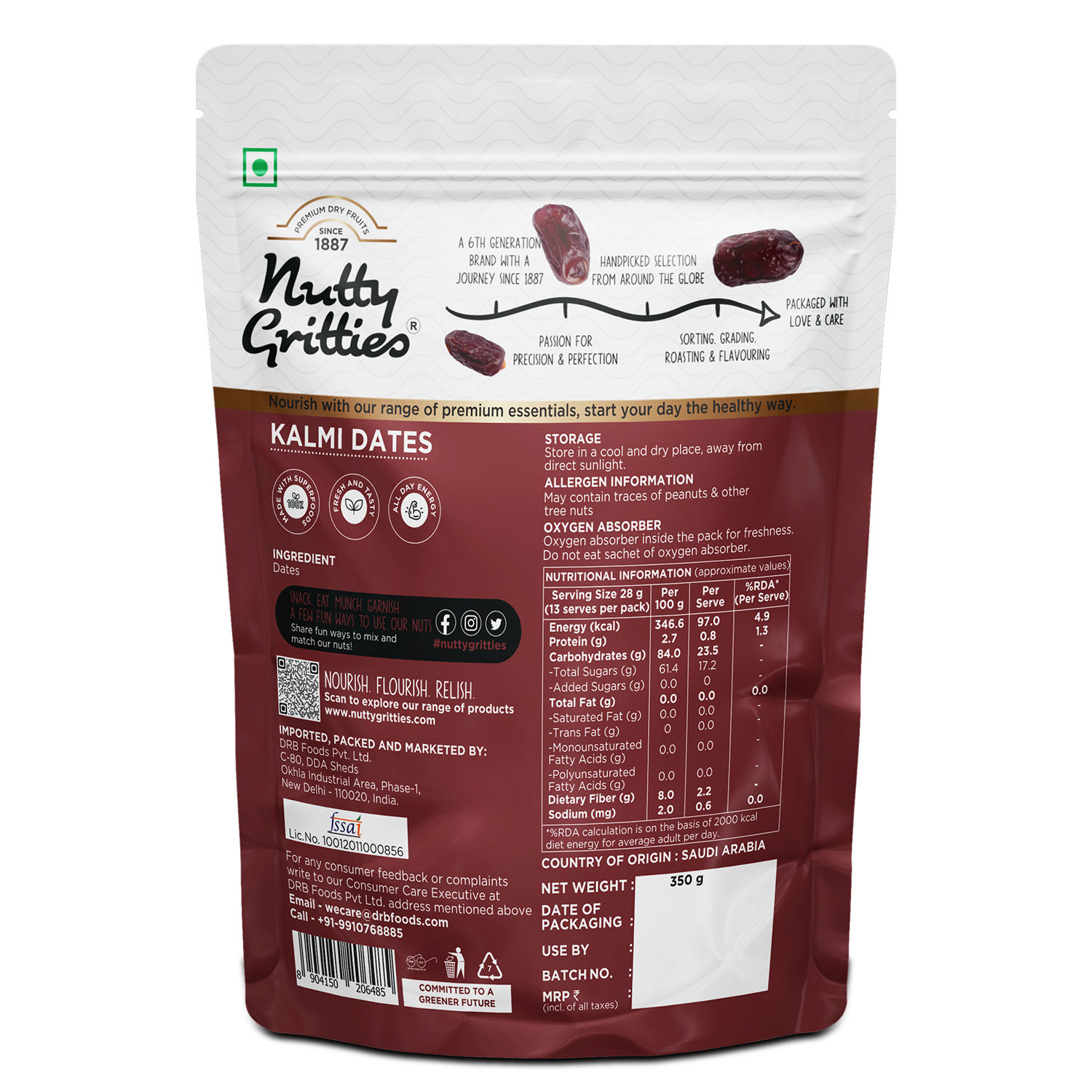 Nutty Gritties Premium Kalmi Dates, 350 gm view 2