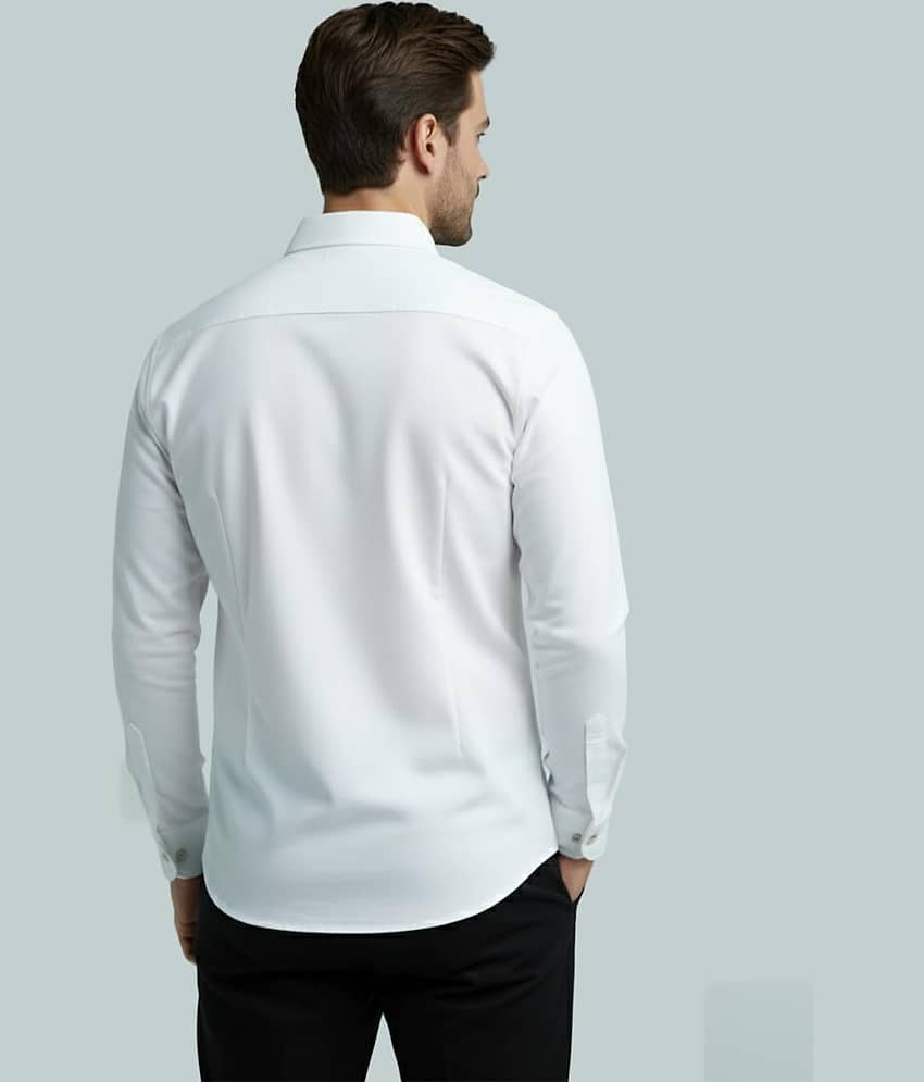 Yugnik Cotton Blend Plain Shirt Style Kurta For Men ( White ) view 2