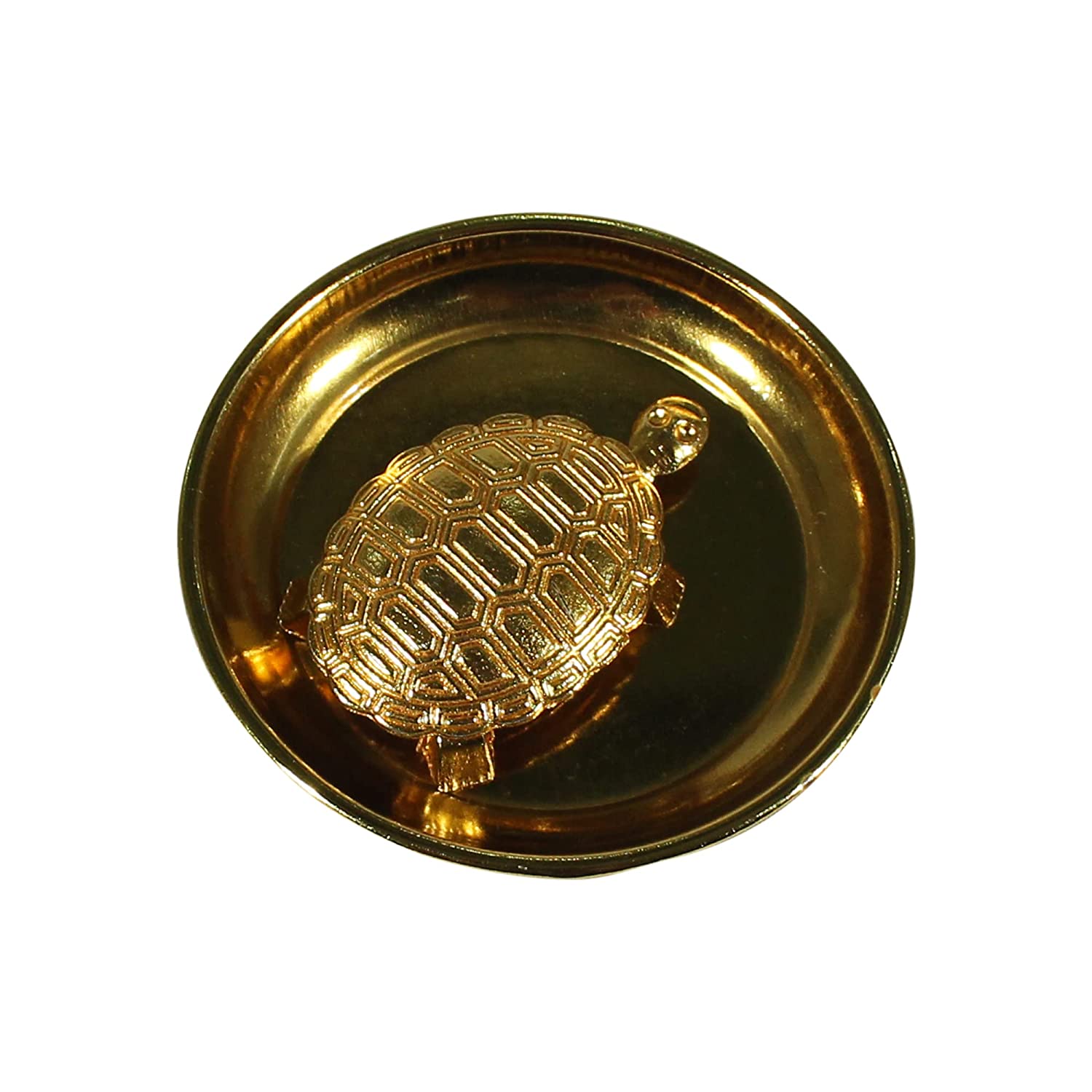 Dreamkraft White Metal Meru Shree Yantra On Tortoise Good Luck & Evil Eye Protection (Golden - 5X7.5 cm ) view 2