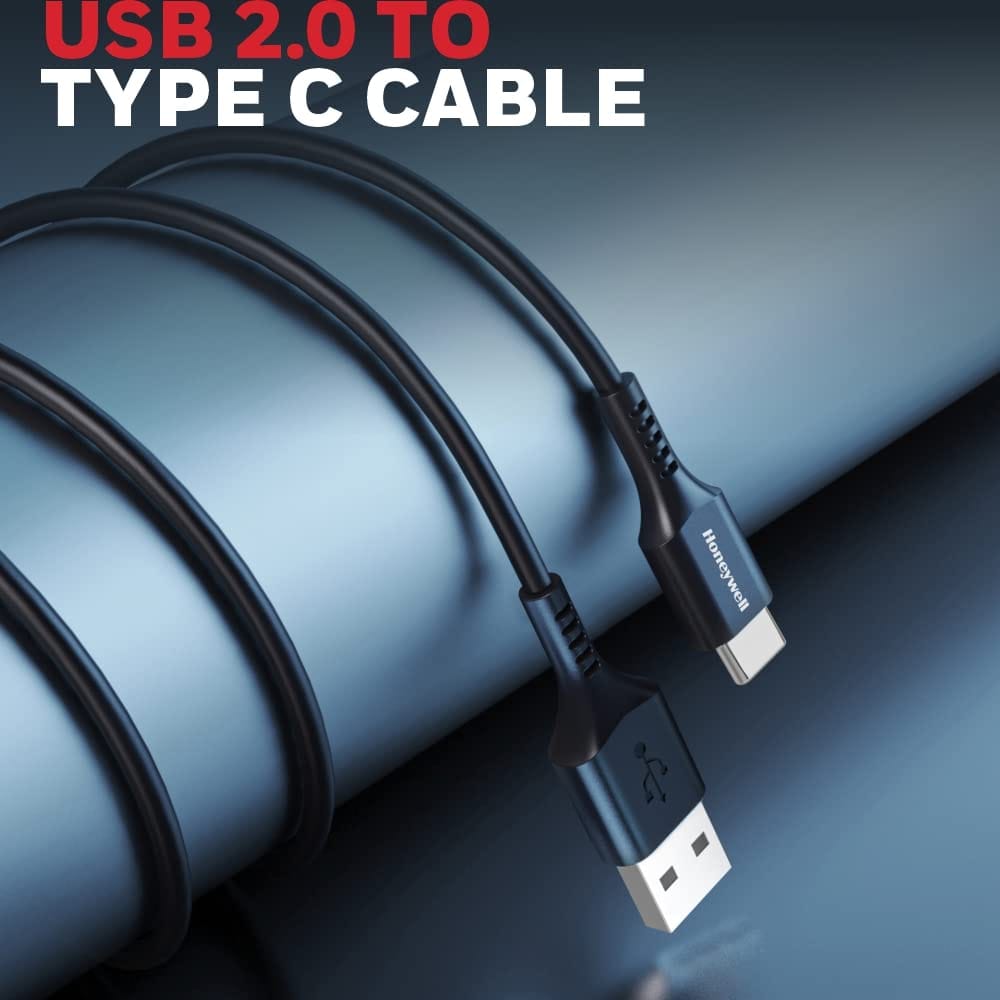 Honeywell USB 2.0 To Type C Fast Charge Cable, PD 60W, QC 3.0,1.8M - Black view 2