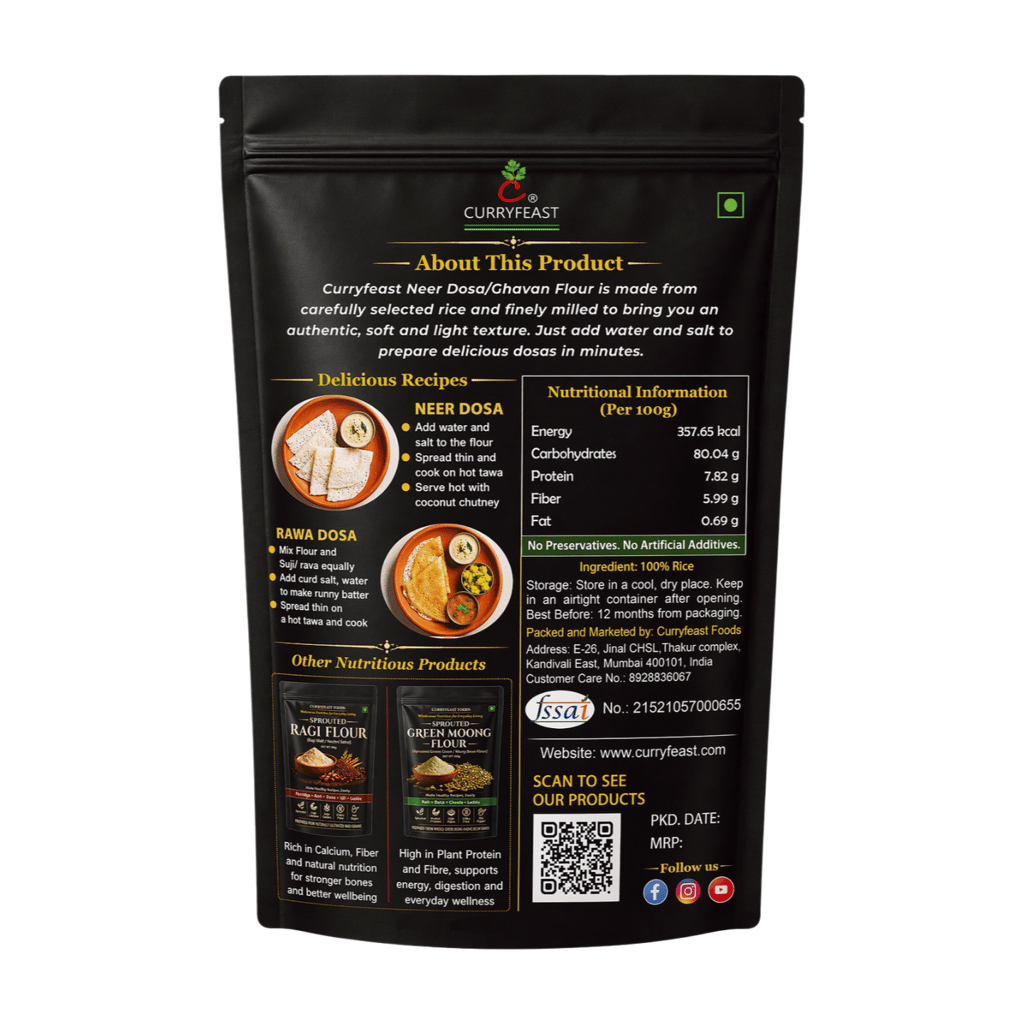 Curryfeast Neer Dosa (Ghavan) Flour/ Instant Dosa Mix/ 500 g view 2
