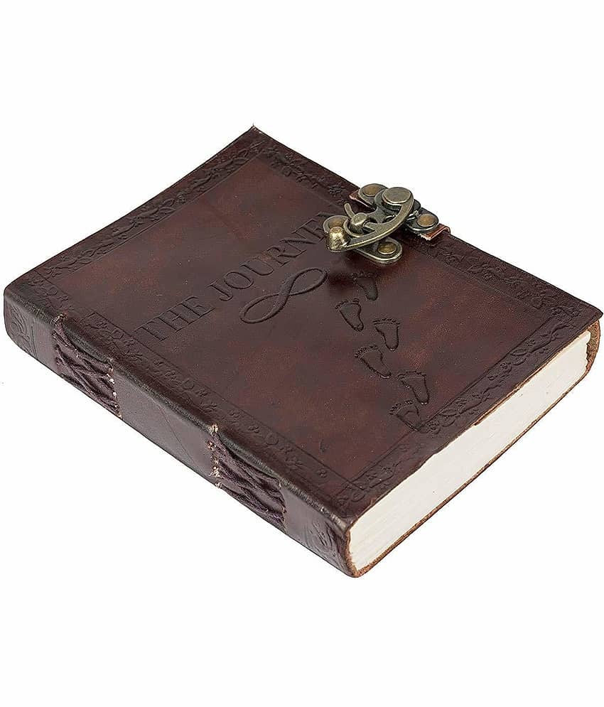 Leather The Journey Embossed Journal With C-Lock A5 Journal view 2