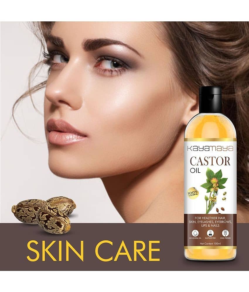 Kayamaya Premium Cold Pressed Castor Oil for Skin & Hair Oil 100 mL Pack of 3 view 2