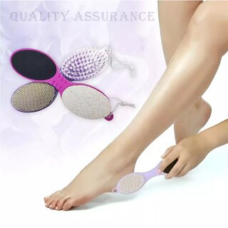 4 In 1 Foot Pedicure Brush, Pumice Stone, Scrubber File For Soft Care Multi Use Manicure Paddle Brush Kit Tool view 2
