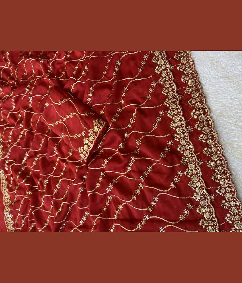 ofline selection Georgette Embroidered Regular Saree With Unstitched Blouse Piece ( Cream ) view 2