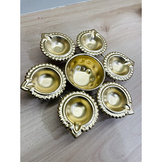 Urli diya set for diwali decor and home decor Diwali gifitng urli diya Brass Table Diya(Height: 6 inch) view 2