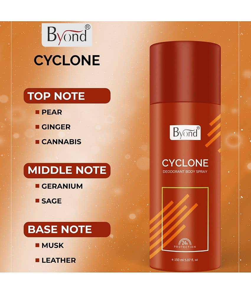BYOND Cyclone Deodorant Spray for Men,Women,Unisex 150 ml ( Pack of 1 ) view 2