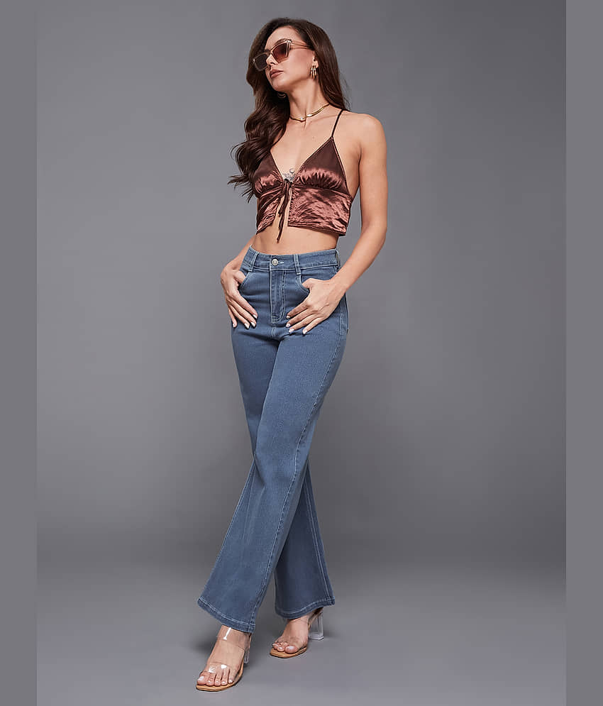 Miss Chase Women's Wide Leg High-Rise Jeans ( Blue ) view 2