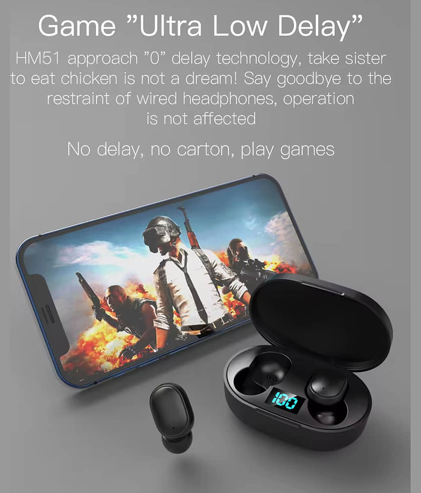 VEhop E6S with Display Bluetooth True Wireless (TWS) In Ear 25 Hours Playback Comfirtable in ear fit IPX4(Splash & Sweat Proof) Black view 2