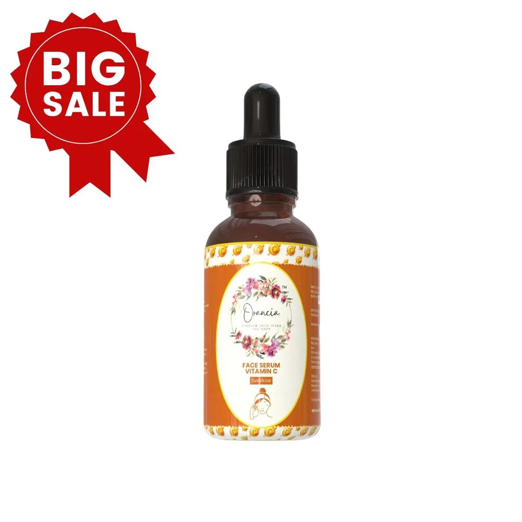 Orancia Vitamin C Face Serum for Glowing Skin | Purest Vitamin C with Vitamin E | Moisturizing Serum for Sensitive Skin | All Skin Types | Face Serum for Men & Women | 30 ml