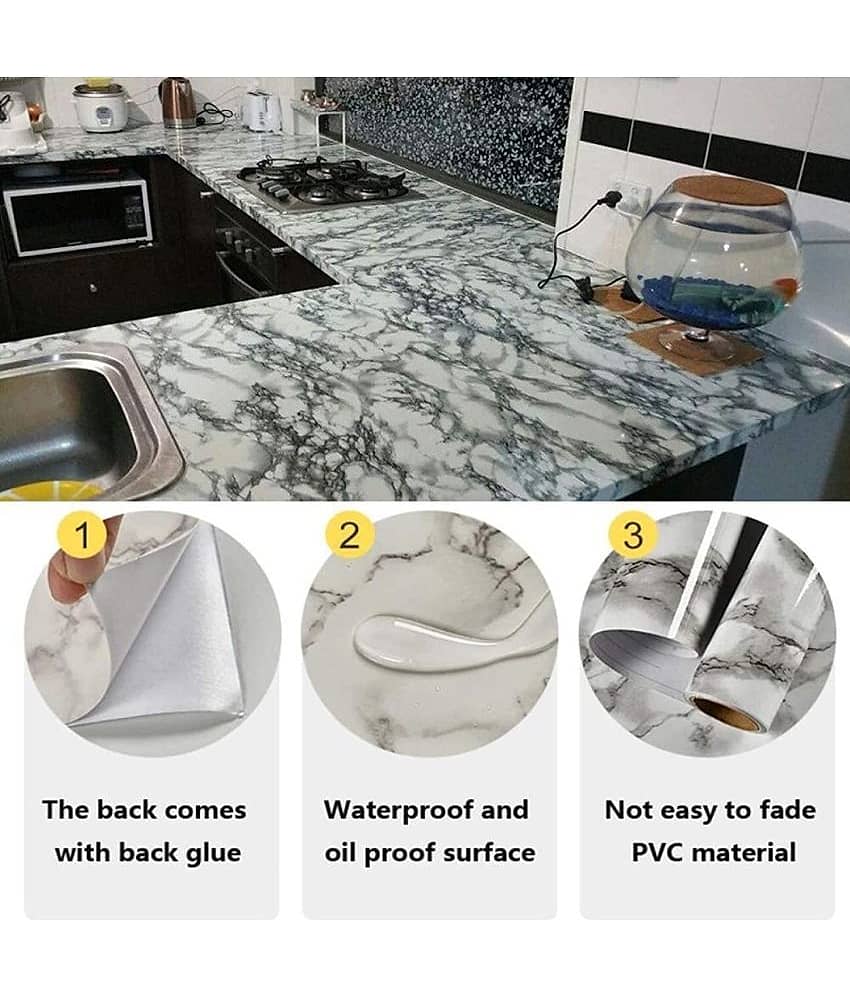 Geeo Premium White Marble Design Wallpaper 60cm x 2m (Pack of 1) view 2
