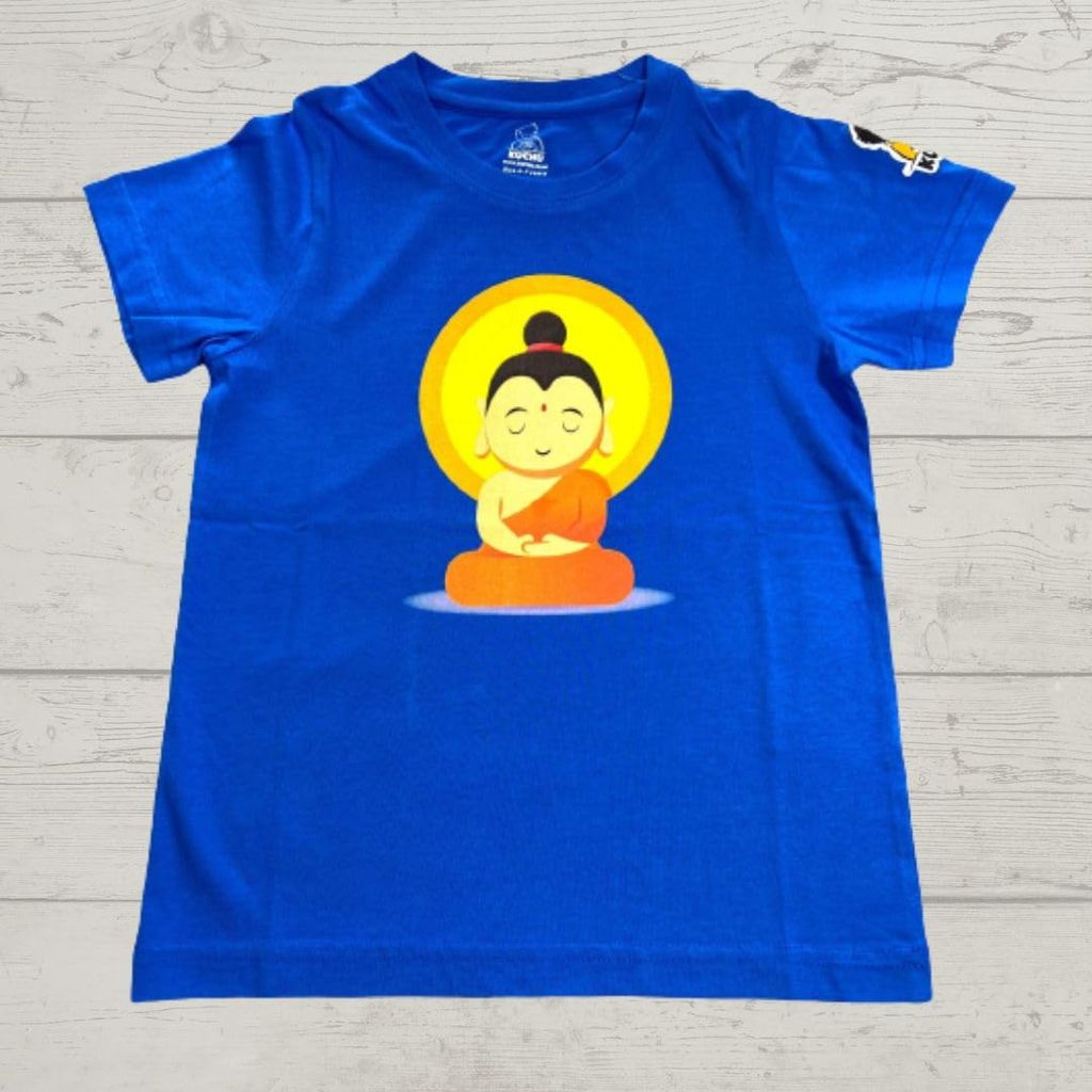 KUCHU Unisex T-Shirt | Buddha Print | 8–9 Years | Cotton Modal Fabric | Soft Feel | Breathable | Digitally Printed | Vibrant Colour view 2