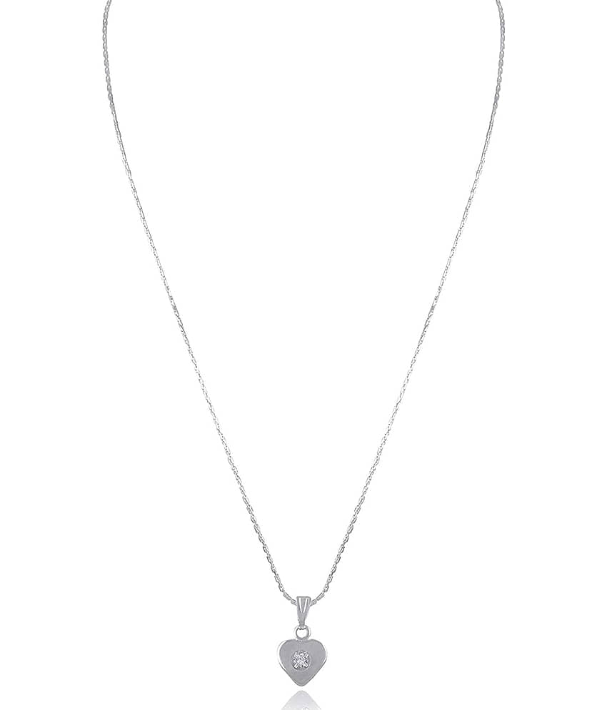 Pendant Collection Silver Plated Heart Design Pendant For Women view 2