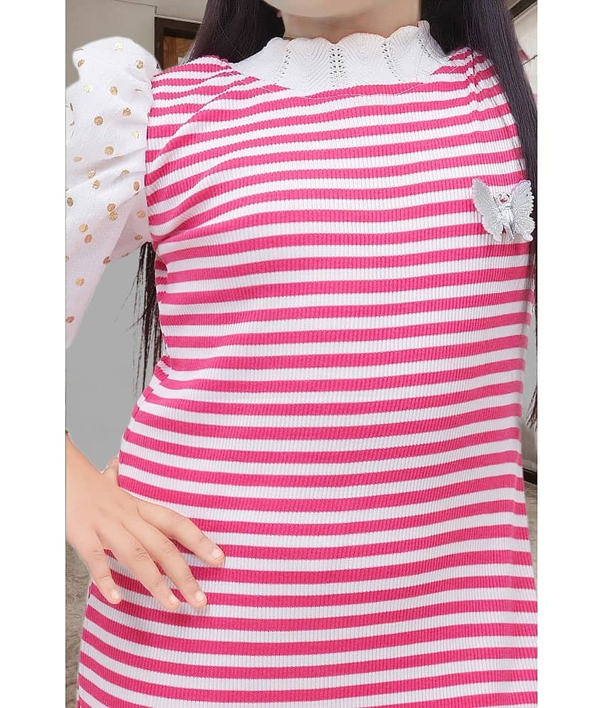 NEWSIFA Cotton Blend Bodycon Dress For Girls ( Pack of 1 , Black ) view 2